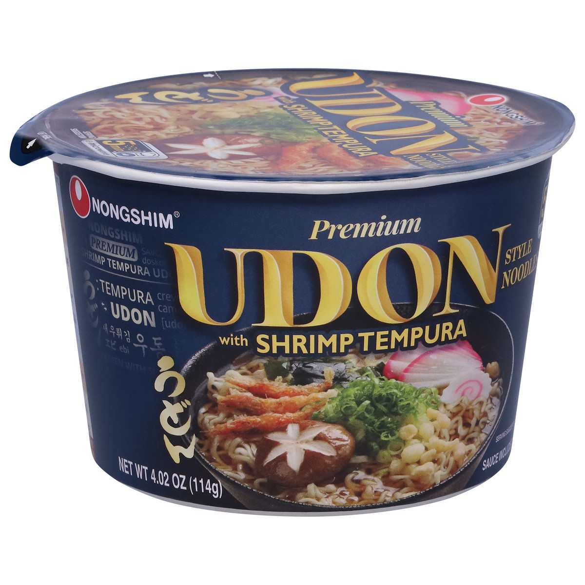 slide 4 of 9, Nongshim Premium Udon With Shrimp Tempura Noodles, 4.02 oz