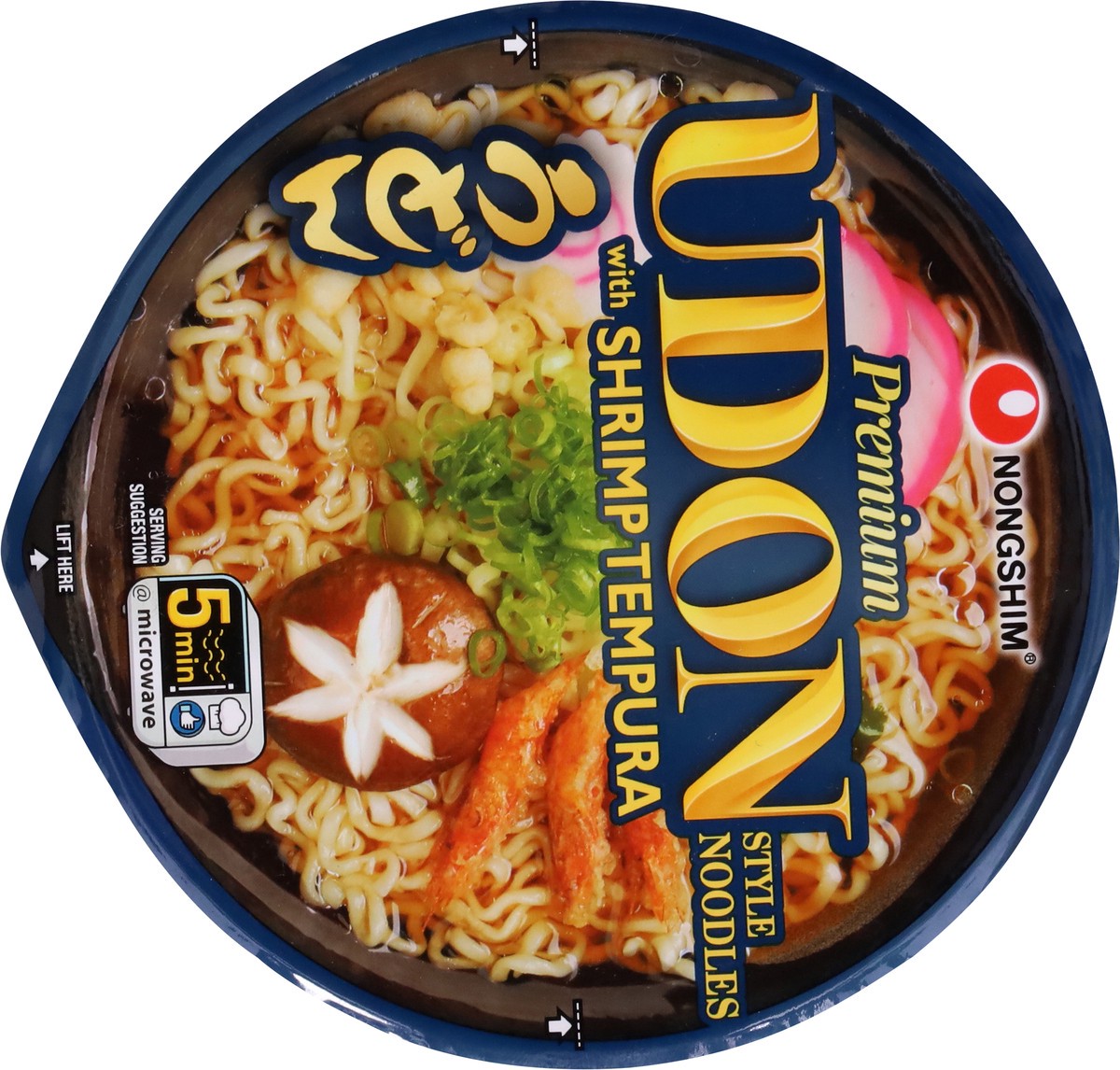 slide 5 of 9, Nongshim Premium Udon With Shrimp Tempura Noodles, 4.02 oz