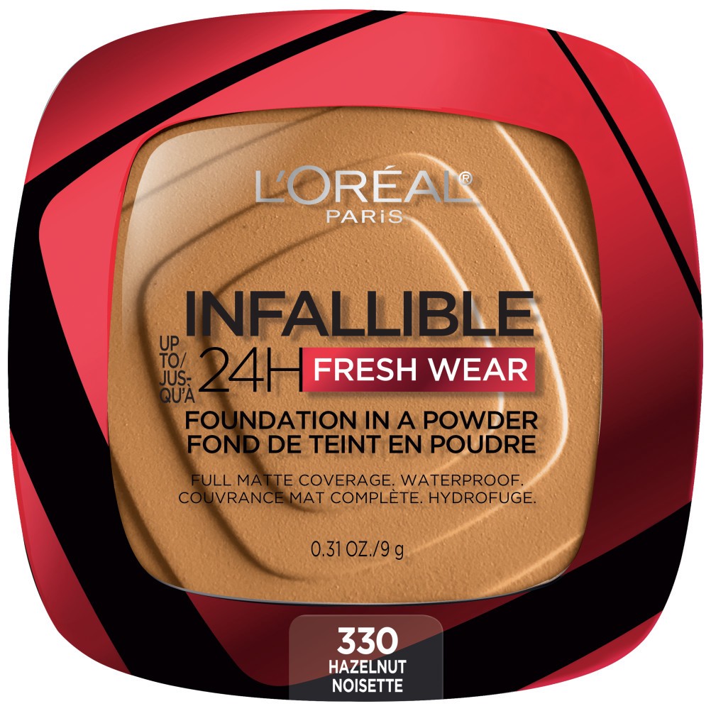 slide 1 of 1, L'Oréal Infallible up to 24h Fresh Wear Foundation in A Powder Hazelnut, 0.31 oz