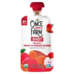Once Upon a Farm Apple and Sweet Potato Organic Baby Food Pouch, 3.2 oz