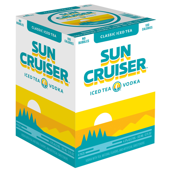 slide 1 of 1, Sun Cruiser Iced Tea Vodka, Classic Iced Tea (12 fl. oz. Can, 4pk.), 4 ct; 12 oz