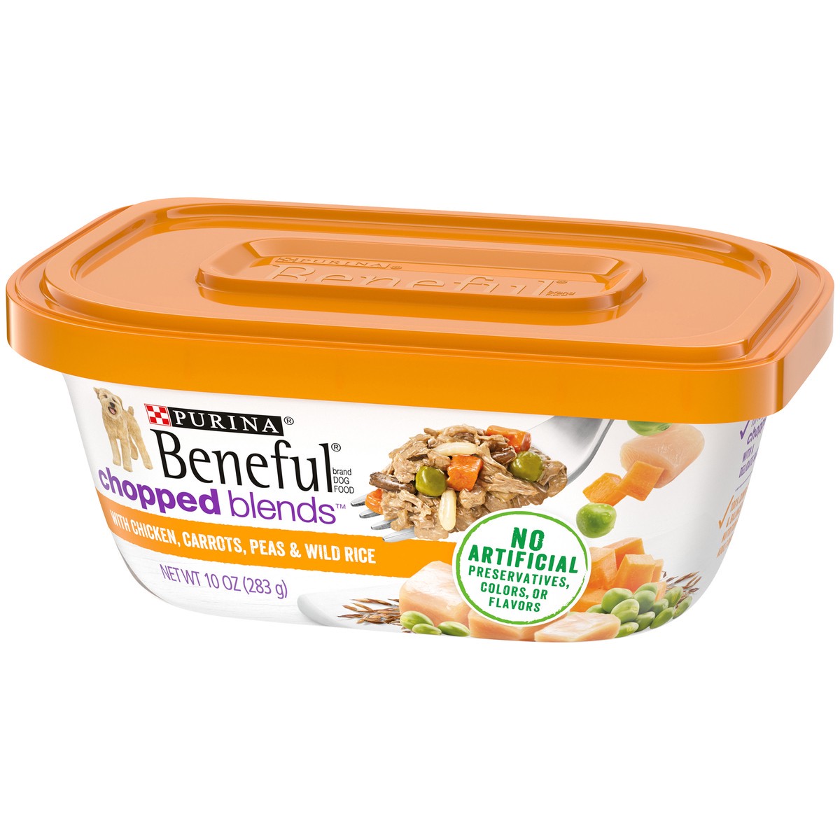 slide 3 of 9, Beneful Purina Beneful Chopped Blends Wet Dog Food with Chicken, Carrots, Peas & Wild Rice - 10oz, 