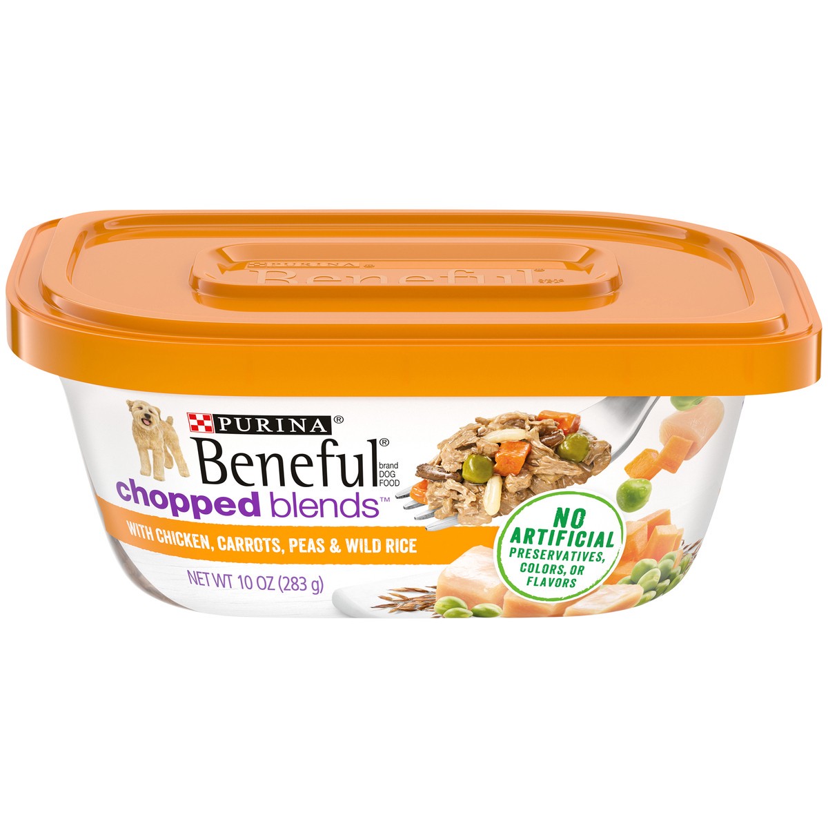 slide 1 of 9, Beneful Purina Beneful Chopped Blends Wet Dog Food with Chicken, Carrots, Peas & Wild Rice - 10oz, 