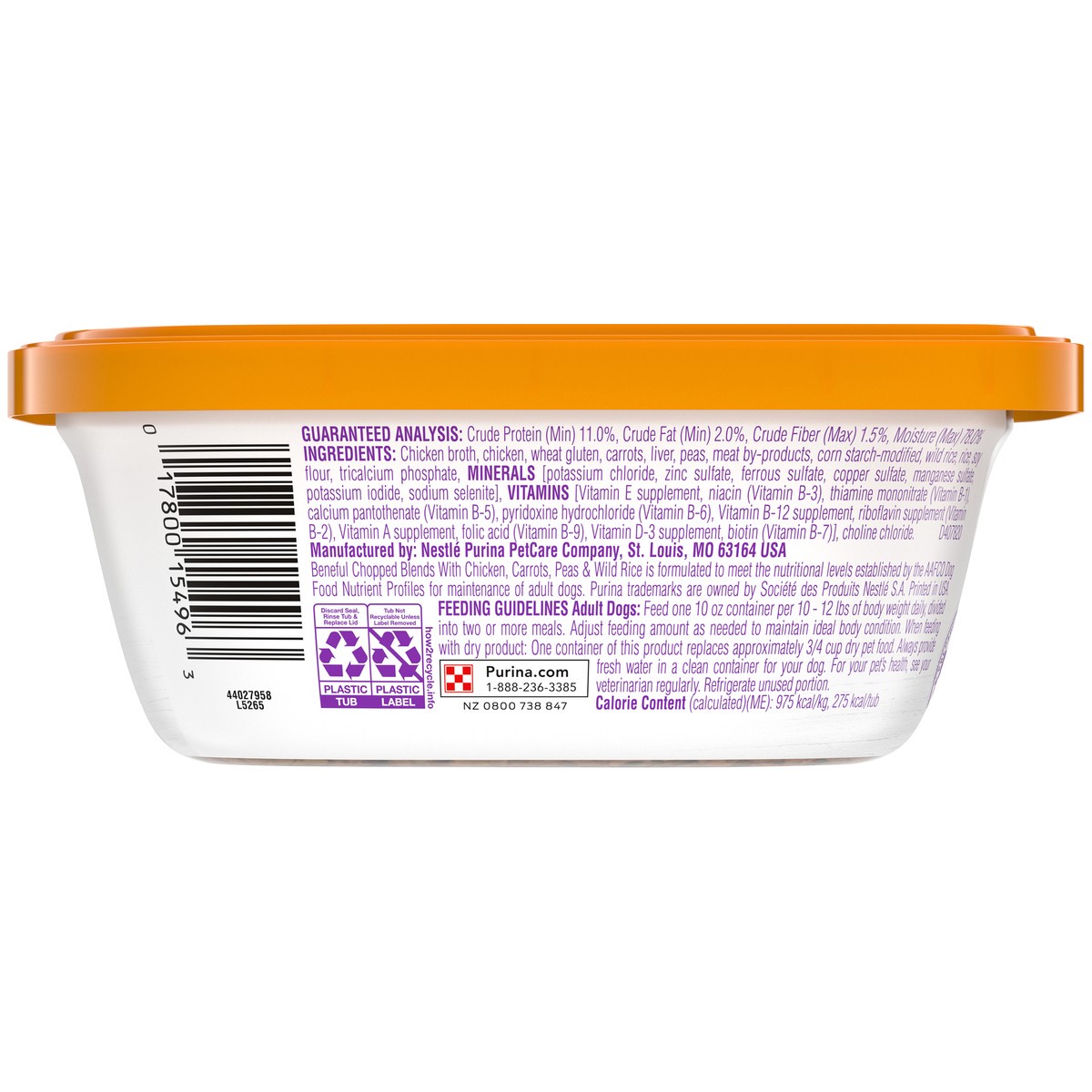 slide 5 of 9, Beneful Purina Beneful Chopped Blends Wet Dog Food with Chicken, Carrots, Peas & Wild Rice - 10oz, 
