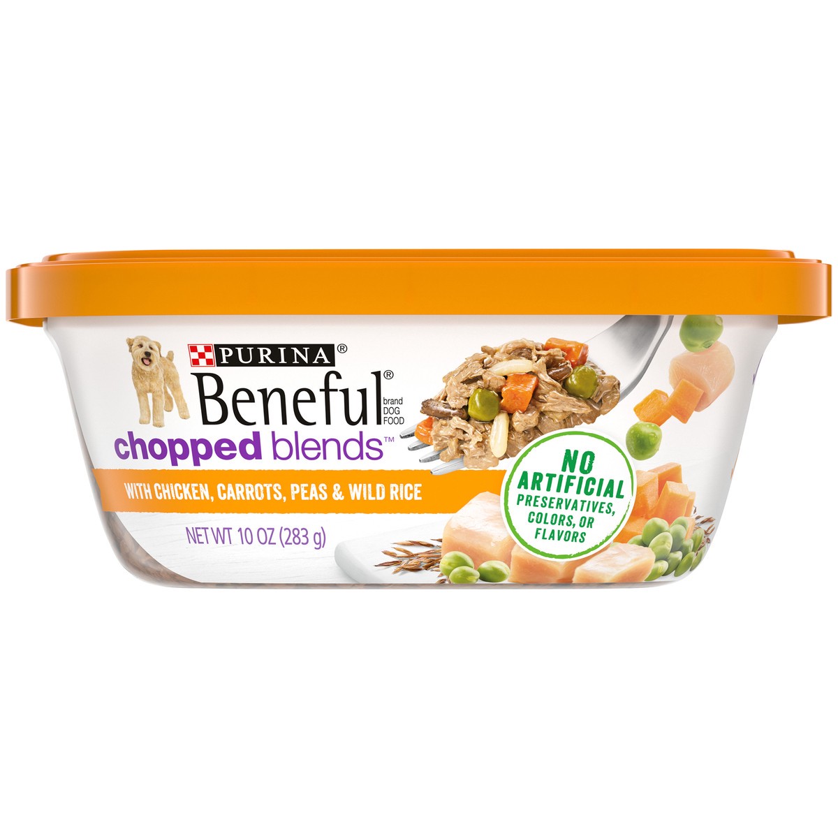 slide 6 of 9, Beneful Purina Beneful Chopped Blends Wet Dog Food with Chicken, Carrots, Peas & Wild Rice - 10oz, 