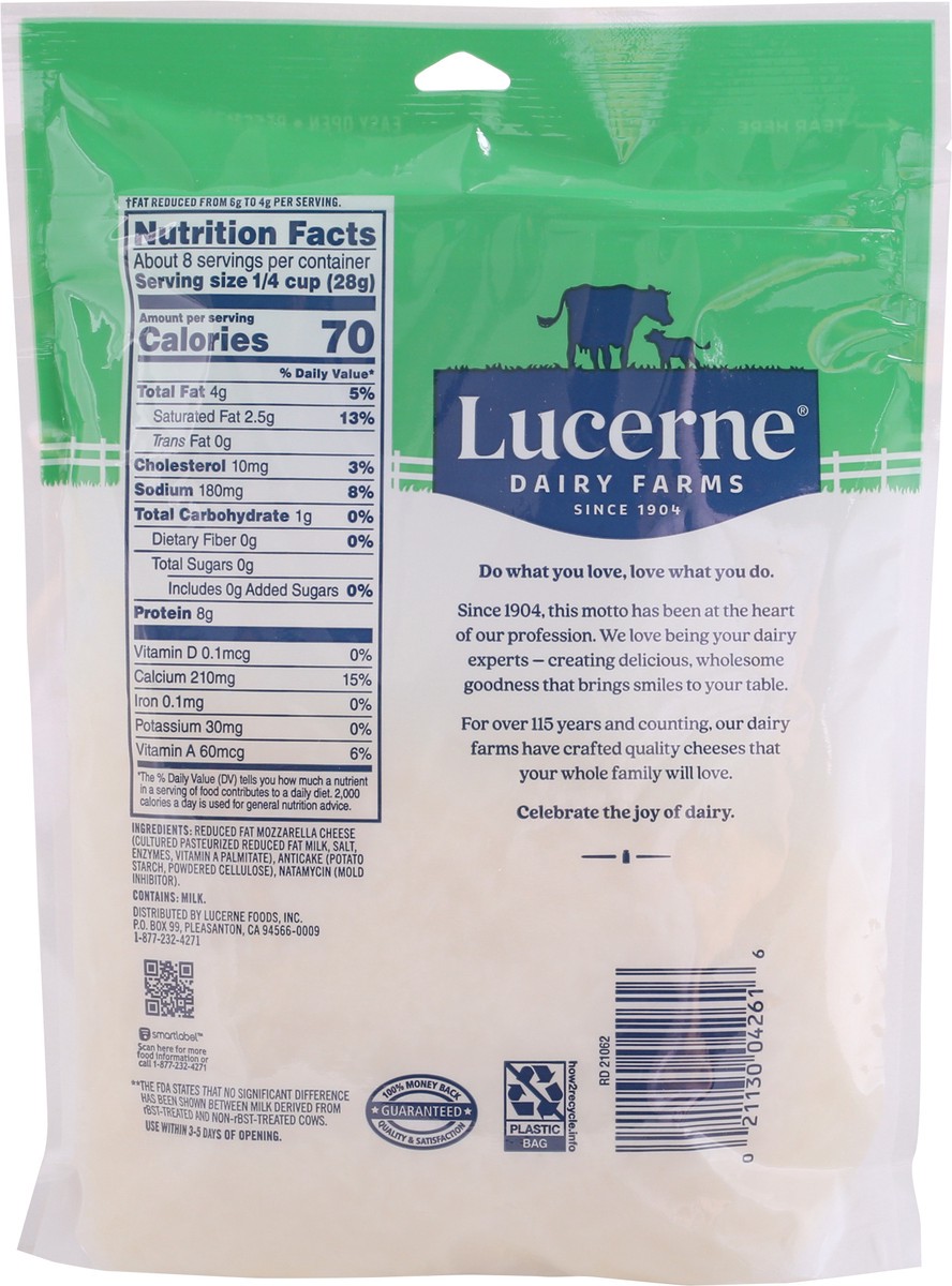 slide 3 of 9, Lucerne Dairy Farms Lucerne Cheese Shredded Mozzarella Reduced Fat - 8 Oz, 8 oz