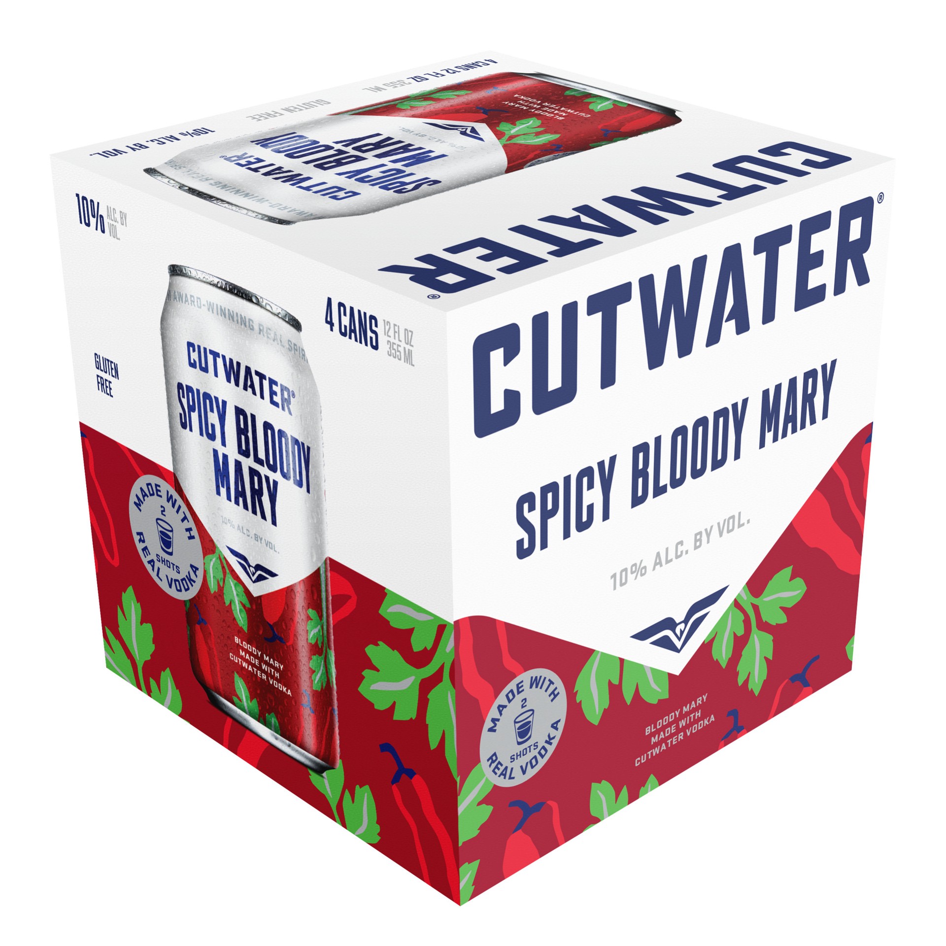 slide 1 of 16, Cutwater Spirits Spirits Spicy Bloody Mary, 4 Pack 12 fl. oz. Cans, 48 fl oz