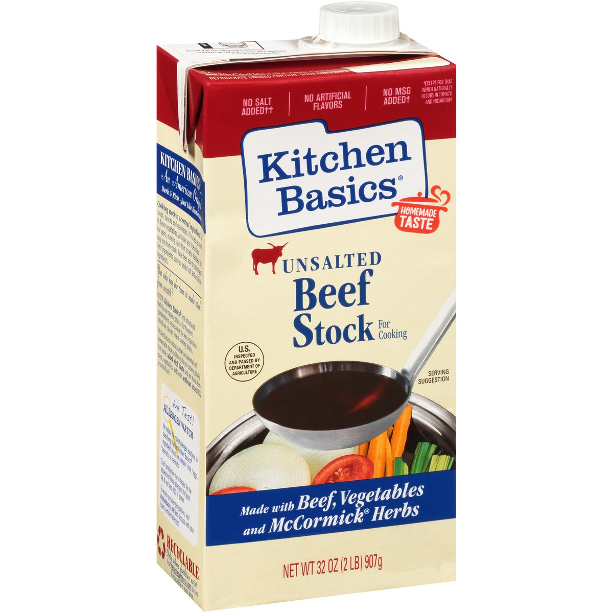 slide 2 of 9, Kitchen Basics Unsalted Beef Stock, 32 fl oz