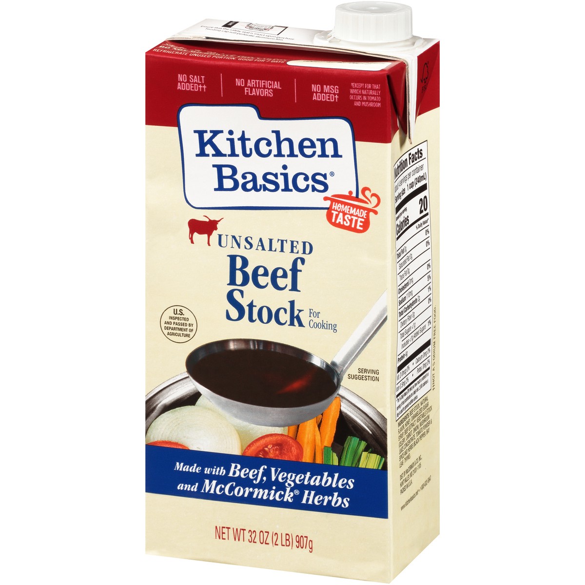 slide 3 of 9, Kitchen Basics Unsalted Beef Stock, 32 fl oz