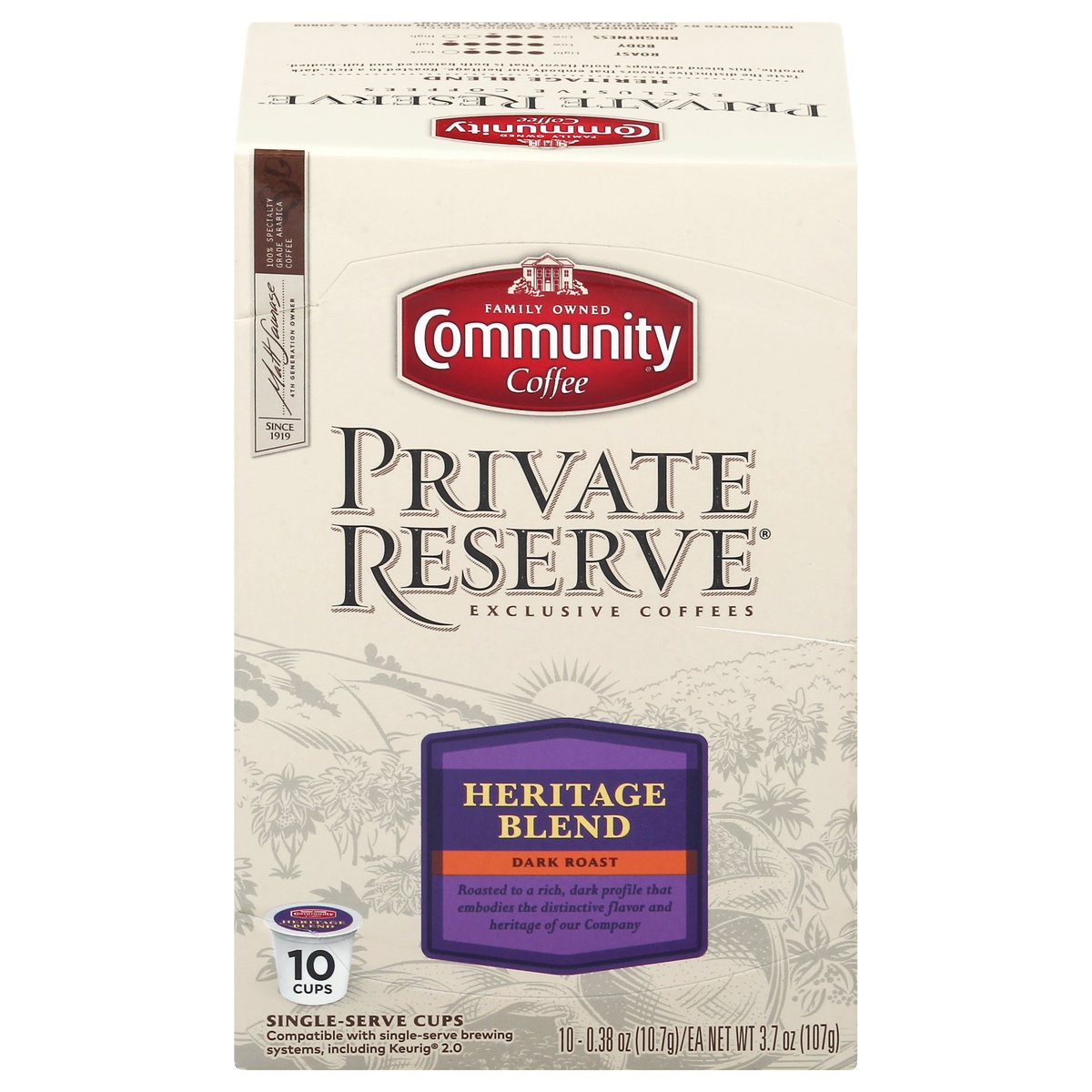 slide 1 of 7, Community Coffee Private Reserve Heritage Blend, 10 ct