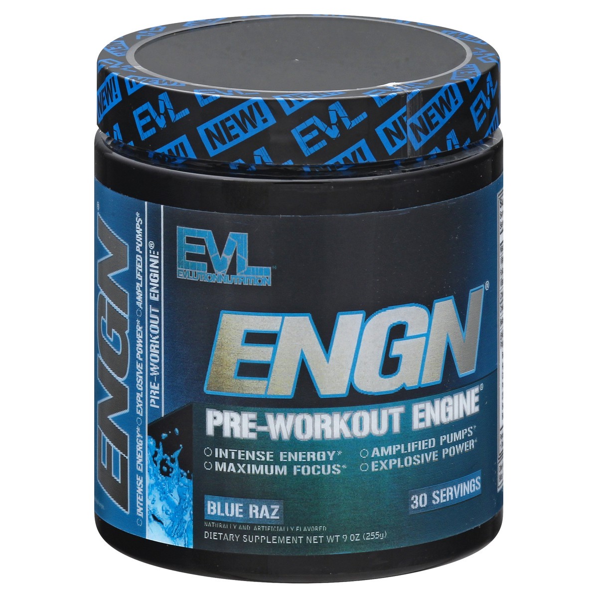 slide 3 of 9, Evlution Nutrition Blue Raz Pre-Workout Engine Powder 9 oz, 9 oz