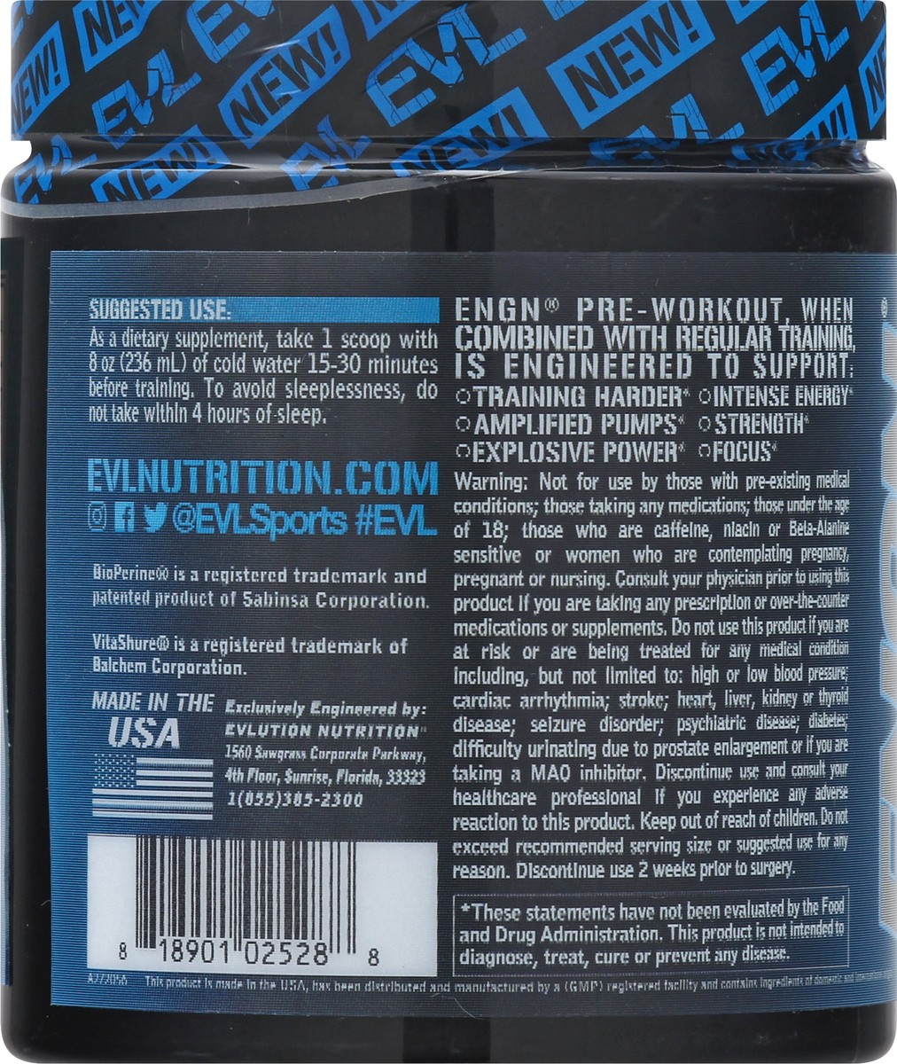 slide 2 of 9, Evlution Nutrition Blue Raz Pre-Workout Engine Powder 9 oz, 9 oz