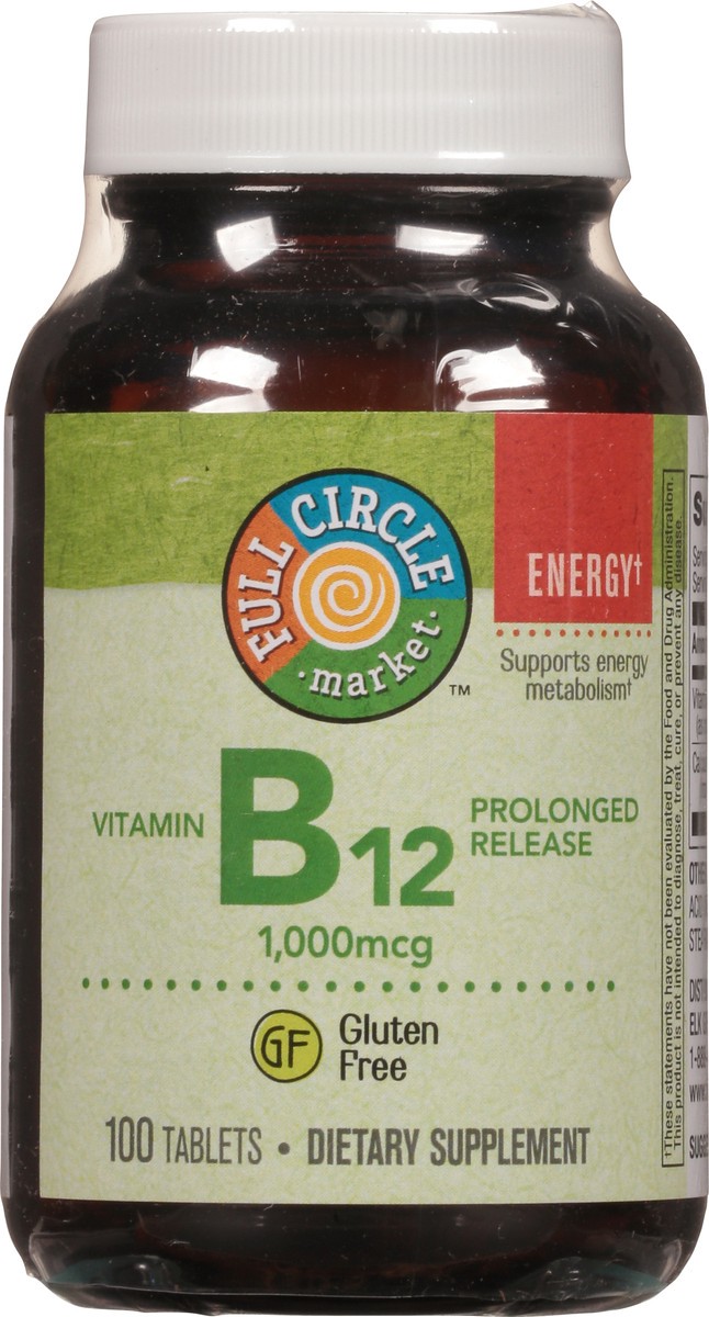 slide 8 of 9, Full Circle Market Vitamin B12, 100 ct; 1000 mcg