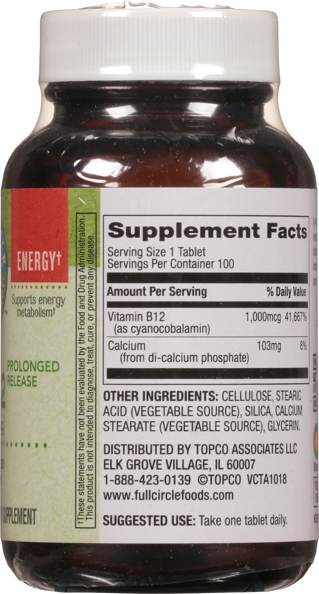 slide 7 of 9, Full Circle Market Vitamin B12, 100 ct; 1000 mcg