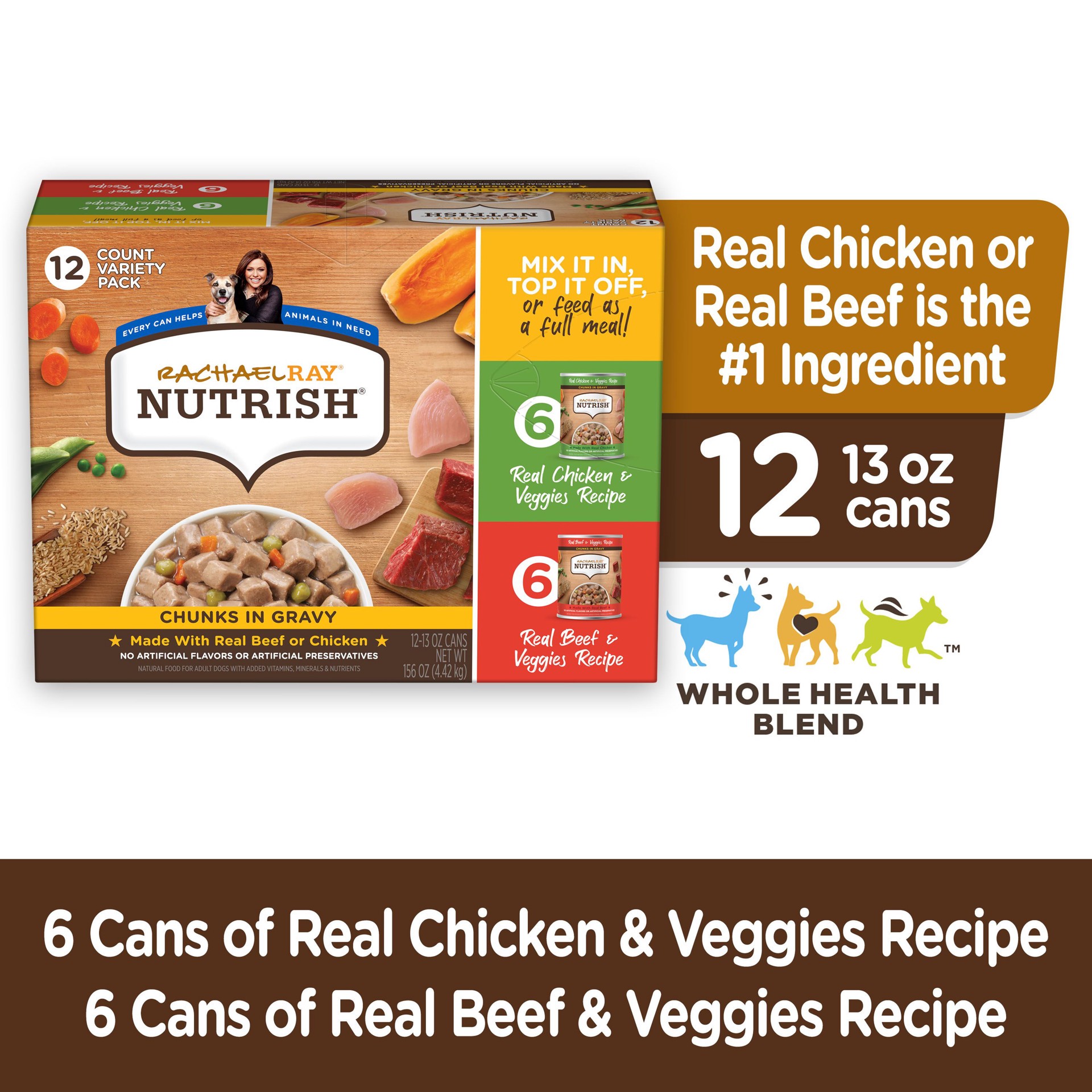 slide 4 of 9, 1/156Oz Rrntsh Chnks And Grvy Beef & Chkn Varp, 12 ct