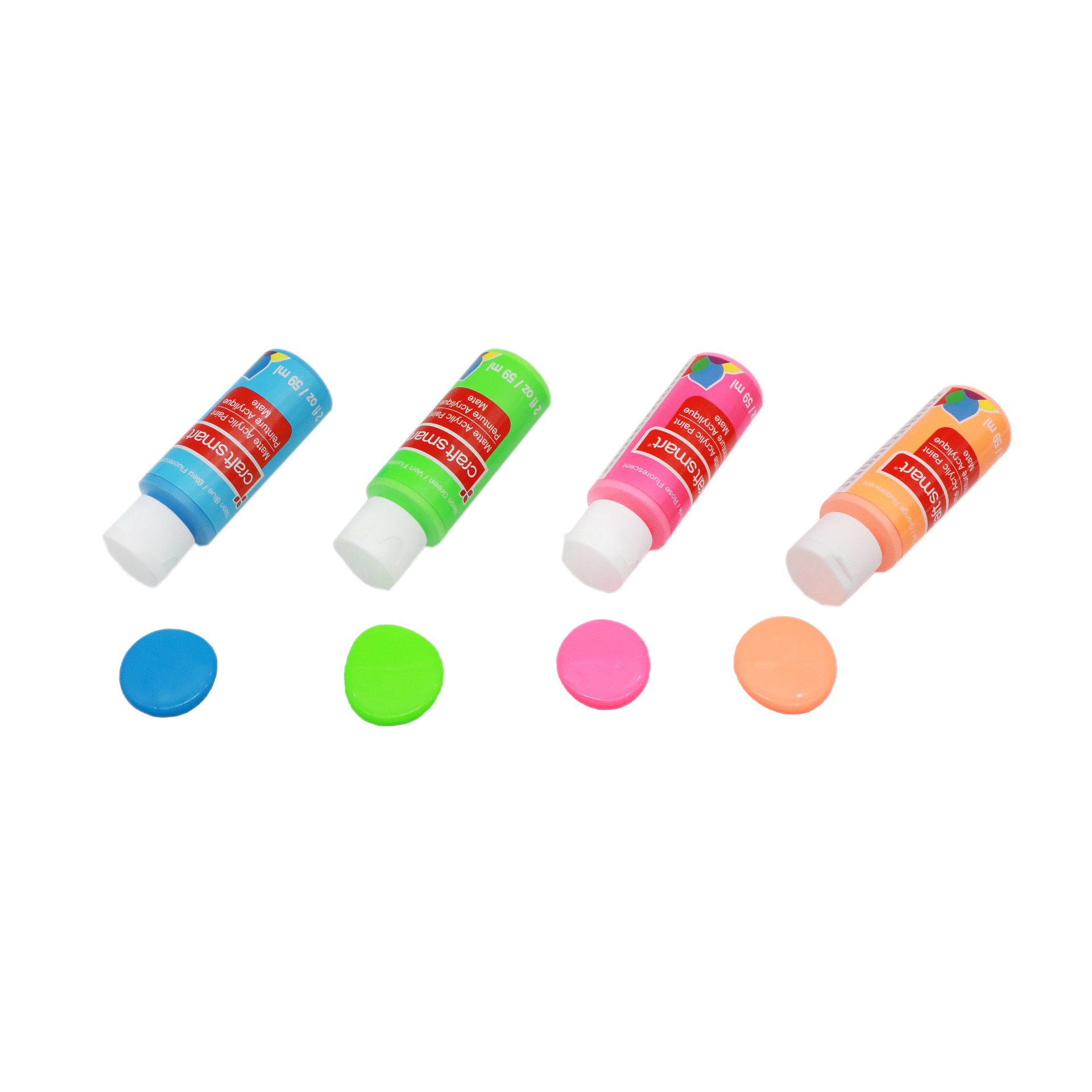 slide 2 of 4, 4 Color Neon Acrylic Paint Value Set By Craft Smart, 2 fl oz
