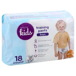 Baby Basics Basics For Kids Training Pants, 4T-5T (38 lb & Over), Boys, 18 Each