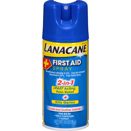 slide 1 of 2, Lanacane Pain Relief Spray, First-Aid, 4 oz