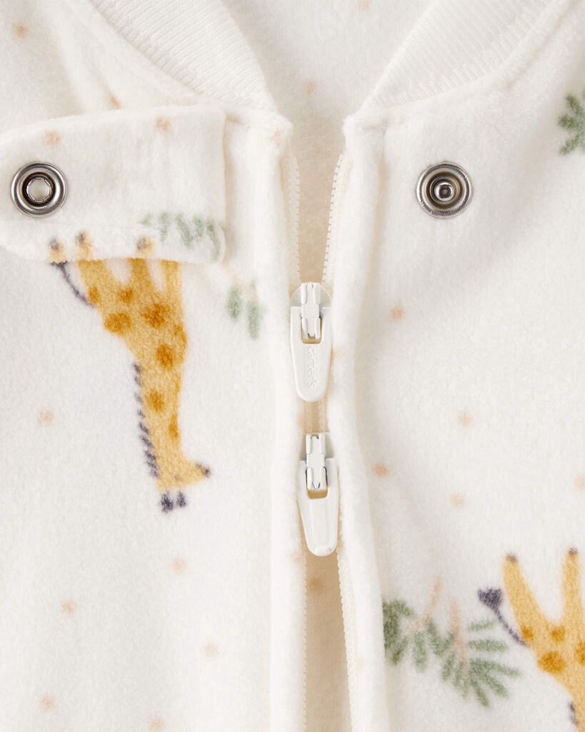 slide 2 of 3, Carter's Carters Baby Giraffe Print Long-Sleeve Wearable Blanket - White White 0-3M, 1 ct