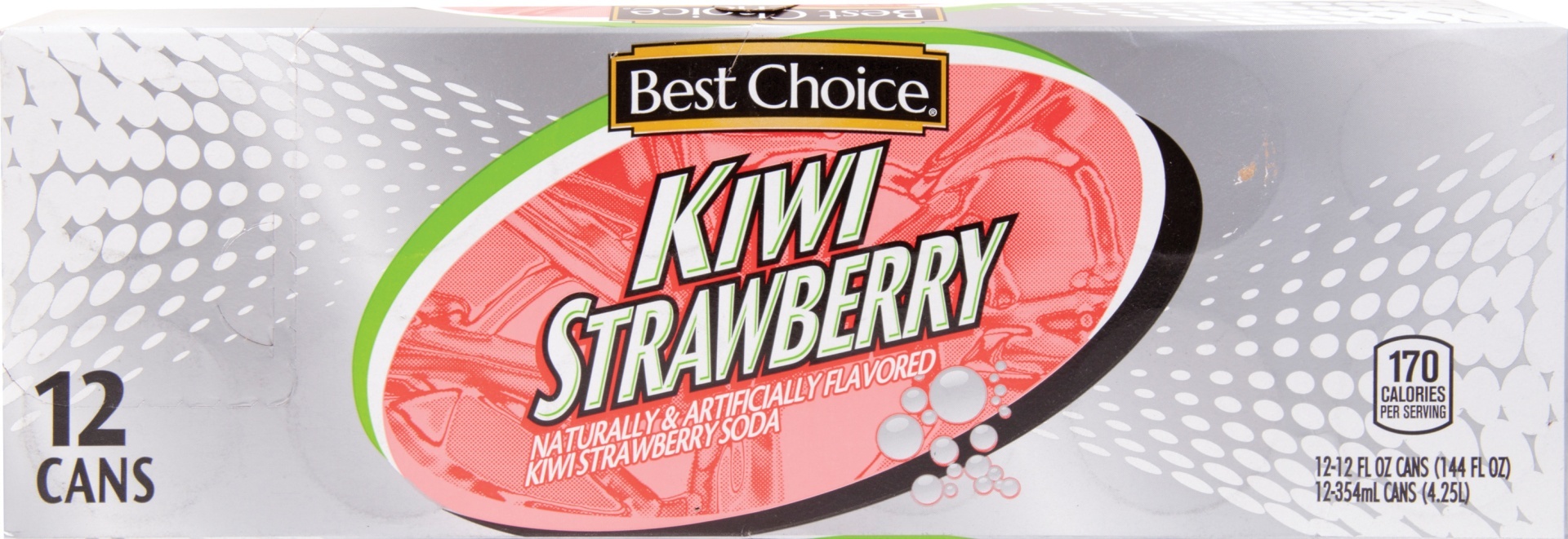 slide 1 of 1, Best Choice Kiwi Strawberry Soda, 144 oz