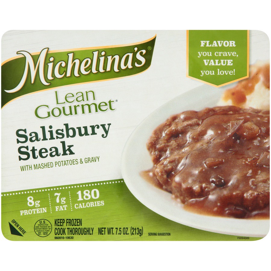 slide 1 of 6, Michelina's Michelina Mashed Potato Lg Salisbury Steak, 8 oz