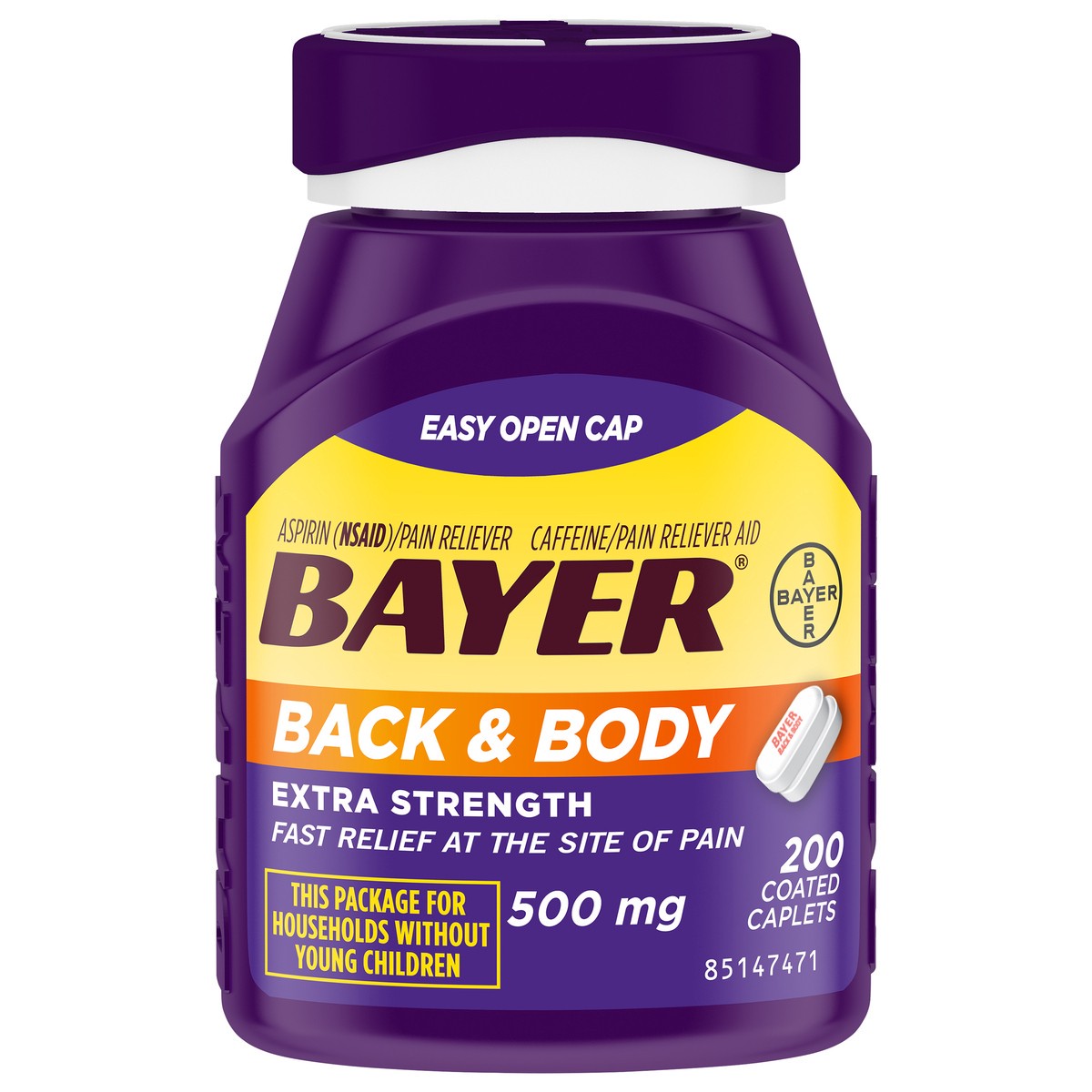 slide 7 of 8, Bayer Back & Body Extra Strength Pain Reliever Coated Caplets, 200 ct