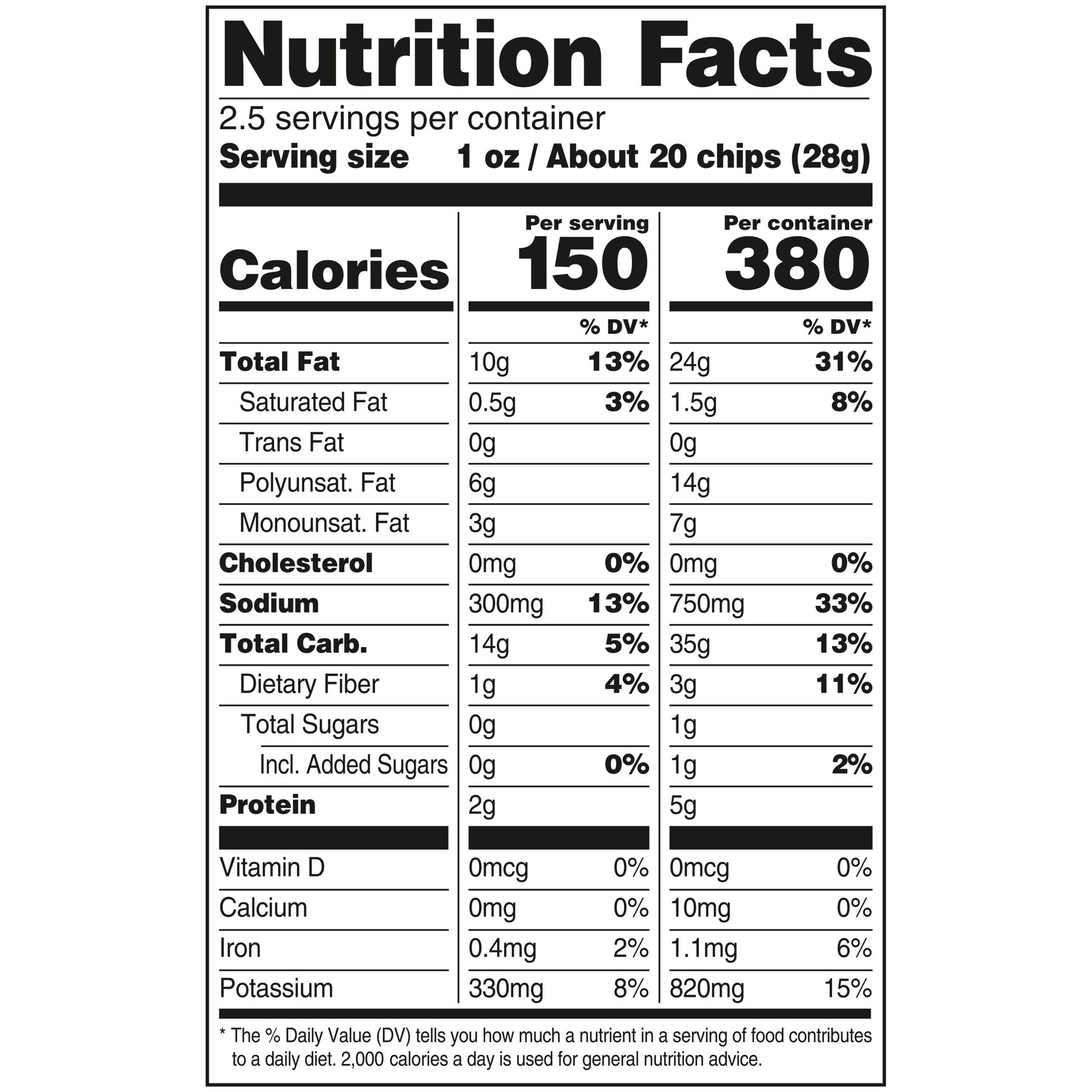 slide 3 of 5, Tom's Vinegar and Salt Flavored Potato Chips, 2.500 oz