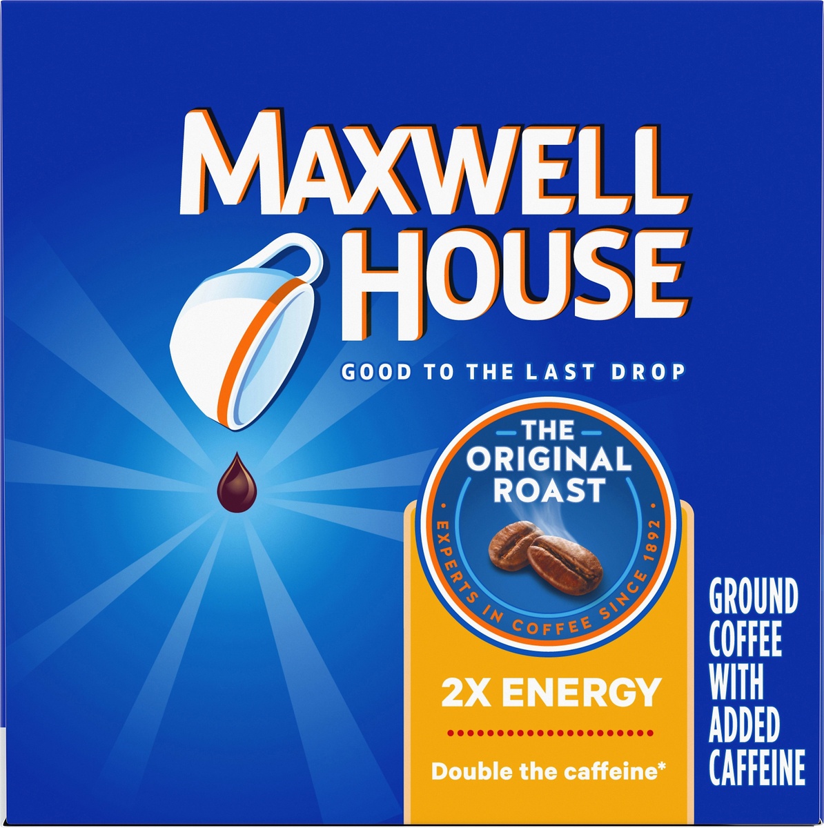 slide 6 of 9, Maxwell House The Original Roast 2X Energy K-Cup Coffee Pods with Double the Caffeine, 12 ct