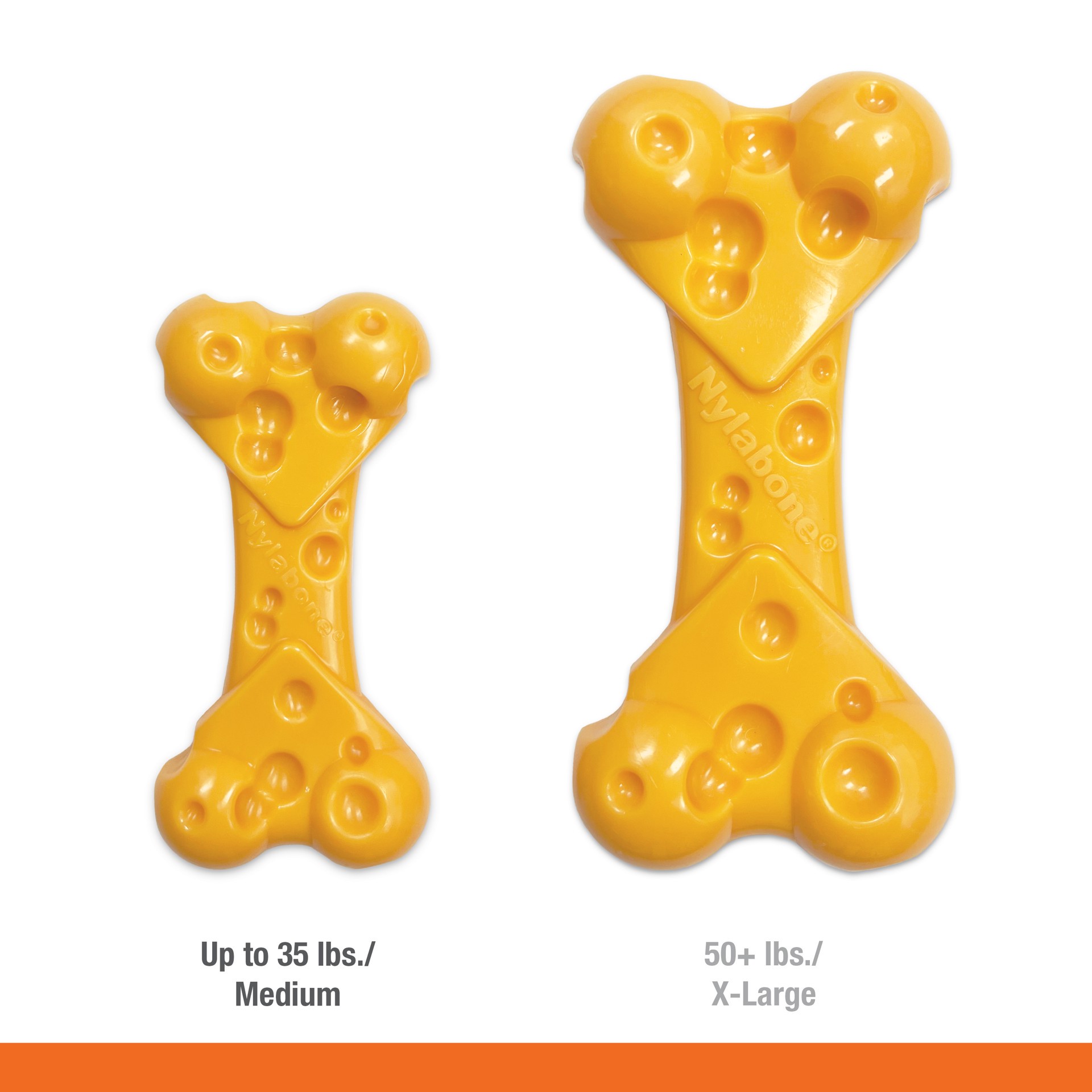 slide 6 of 10, Nylabone Power Chew Cheese Dog Toy Cheese Medium/Wolf - Up to 35 lbs.(1 Count), 1 ct