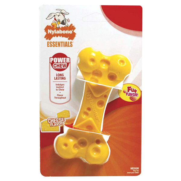 slide 1 of 1, Nylabone Power Chew Dog Bone Cheeze Medium, 1 ct