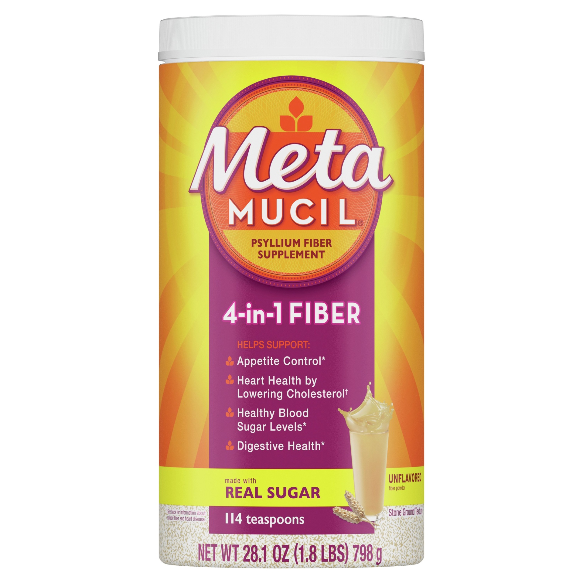 slide 1 of 1, Metamucil Psyllium Fiber Supplement Original Coarse Powder, 29 oz