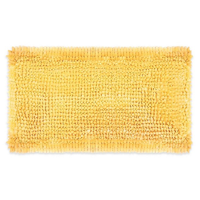 slide 1 of 4, Laura Ashley Butter Chenille Bath Rug - Yellow, 20 in x 34 in