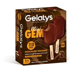 Gelatys Mini Gems Chocolate Volcano Bars, 4 ct / 6 fl oz