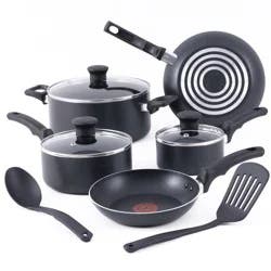 T-fal Essentials Non-Stick Cookware 10 Piece Set, Black