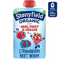 Stonyfield Organic Strawberry Beet Berry Whole Milk Yogurt 3.5 oz. Pouch