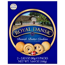 Royal Dansk Danish Butter Cookies 2 - 2.82 oz Packs