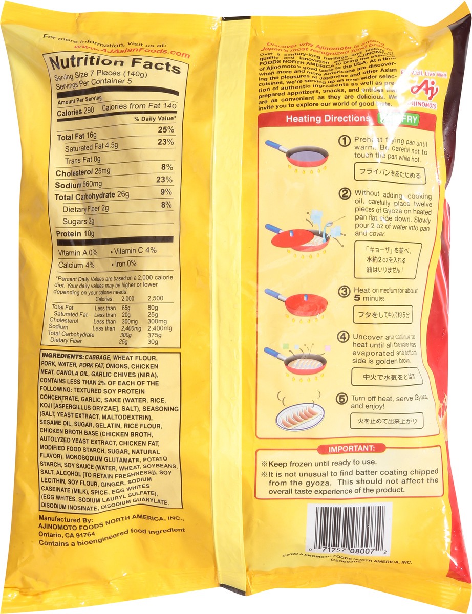 slide 9 of 9, Aji-No-Moto Family Pack Pork & Chicken Gyoza Dumplings 24.7 oz, 24.7 oz