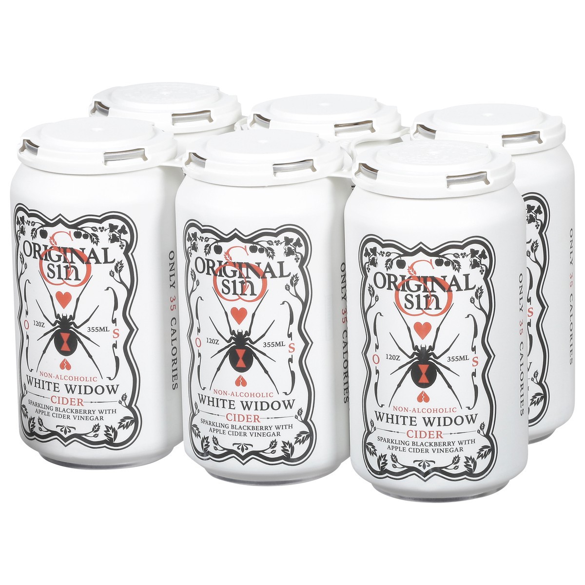 slide 9 of 9, Original Sin Non-Alcoholic White Widow Cider 6 - 12 fl oz Cans, 6 ct