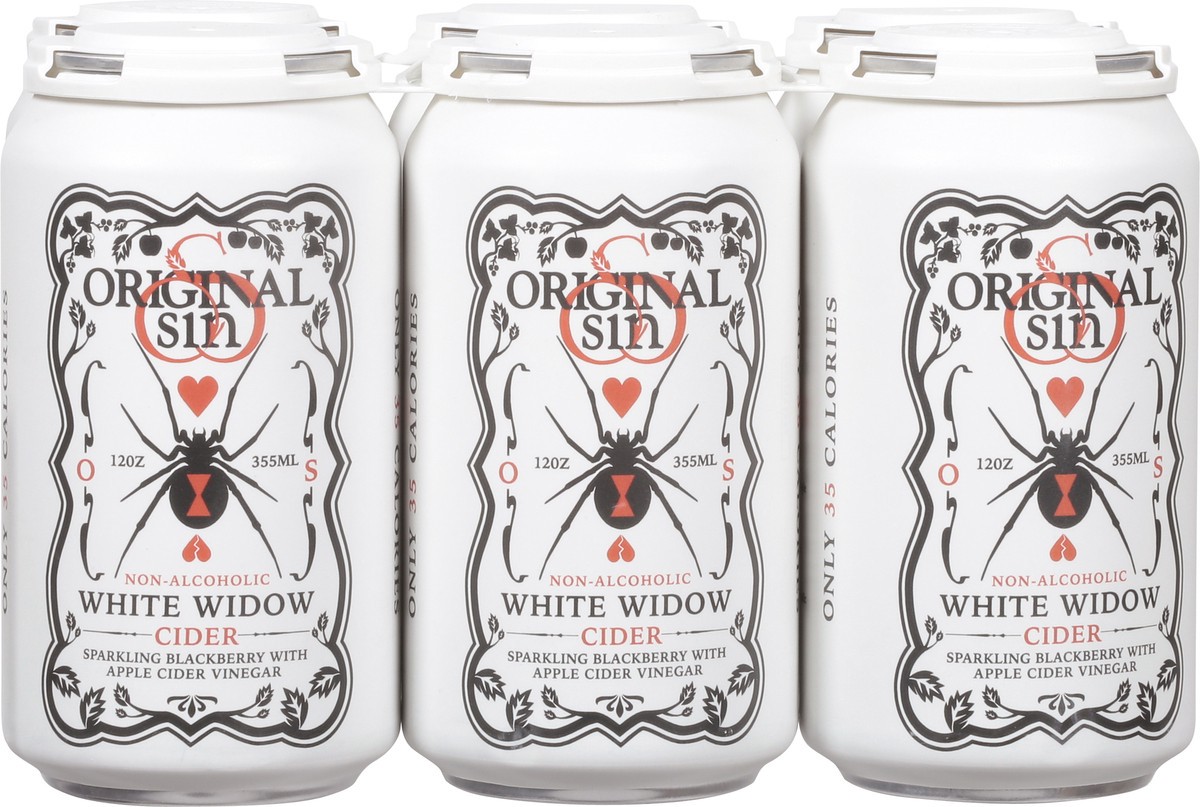 slide 6 of 9, Original Sin Non-Alcoholic White Widow Cider 6 - 12 fl oz Cans, 6 ct