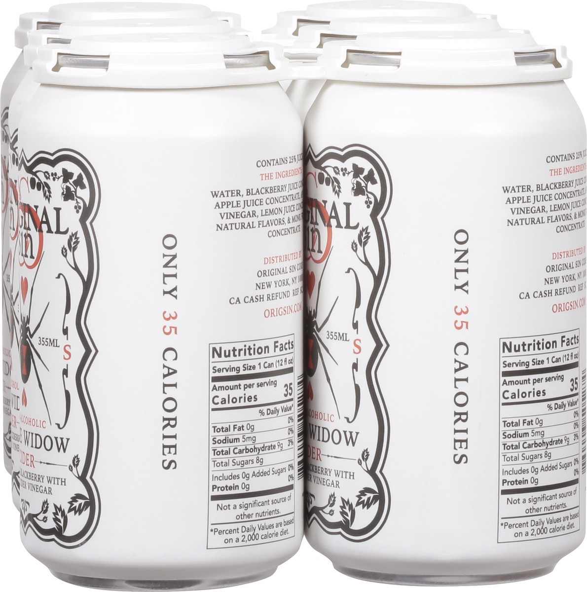 slide 7 of 9, Original Sin Non-Alcoholic White Widow Cider 6 - 12 fl oz Cans, 6 ct
