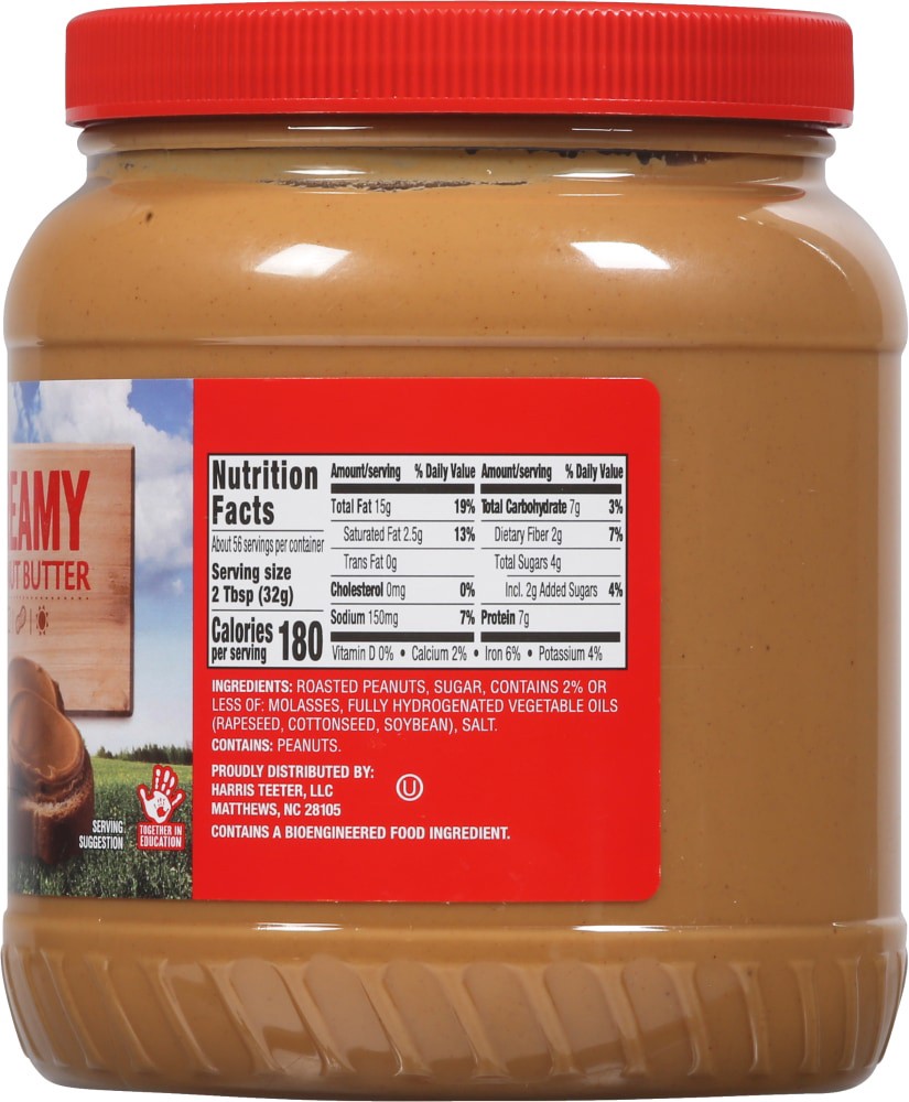 slide 2 of 6, Harris Teeter Creamy Peanut Butter, 64 oz