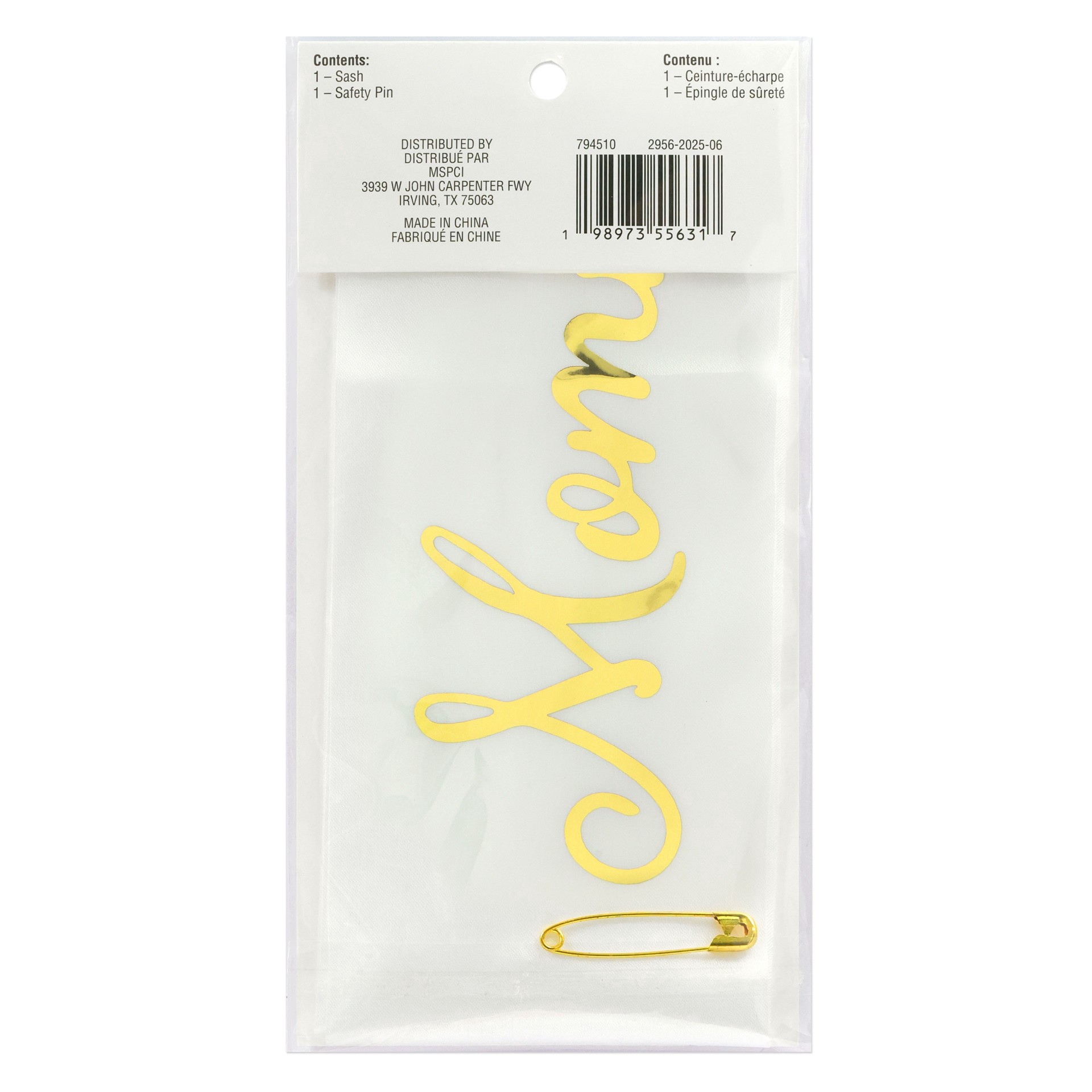 slide 2 of 3, 5ft. White & Gold Mommy To Be Sash By Celebrate It, 5 ft