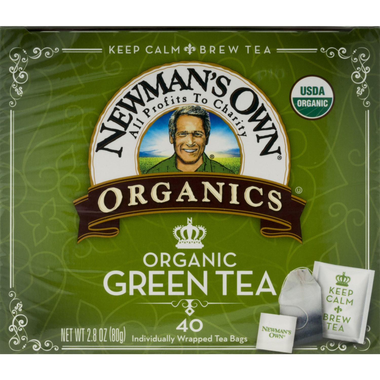 slide 1 of 1, Newman's Own Organic Royal Green Tea, 40 ct