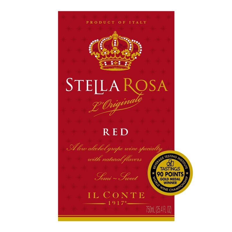 slide 4 of 7, Stella Rosa Red Semi-Sweet Red Wine 750mL, 25.4 fl oz