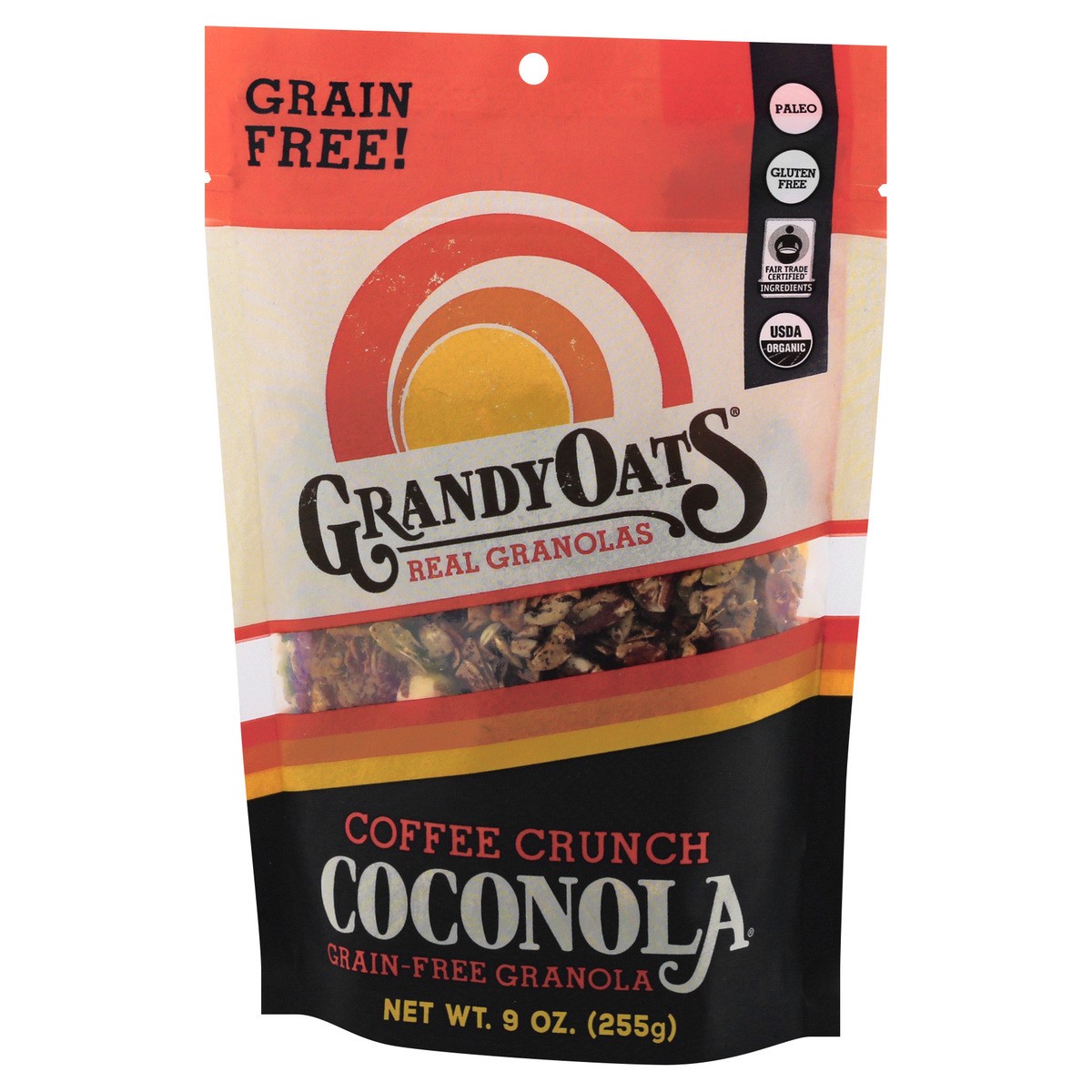 slide 4 of 11, GrandyOats Coconola Grain-Free Coffee Crunch Granola 9 oz, 9 oz