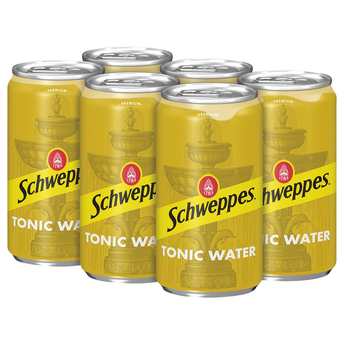 slide 6 of 9, Schweppes Tonic Water, 7.5 fl oz mini cans, 6 pack, 6 ct