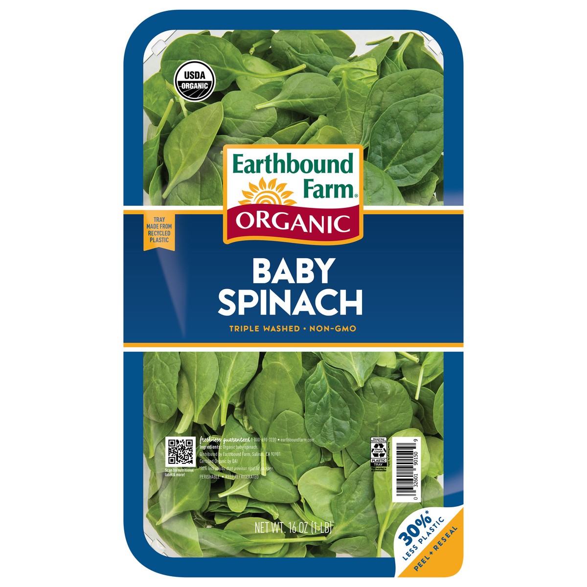 slide 4 of 6, Earthbound Farm Baby Spinach, 16 oz