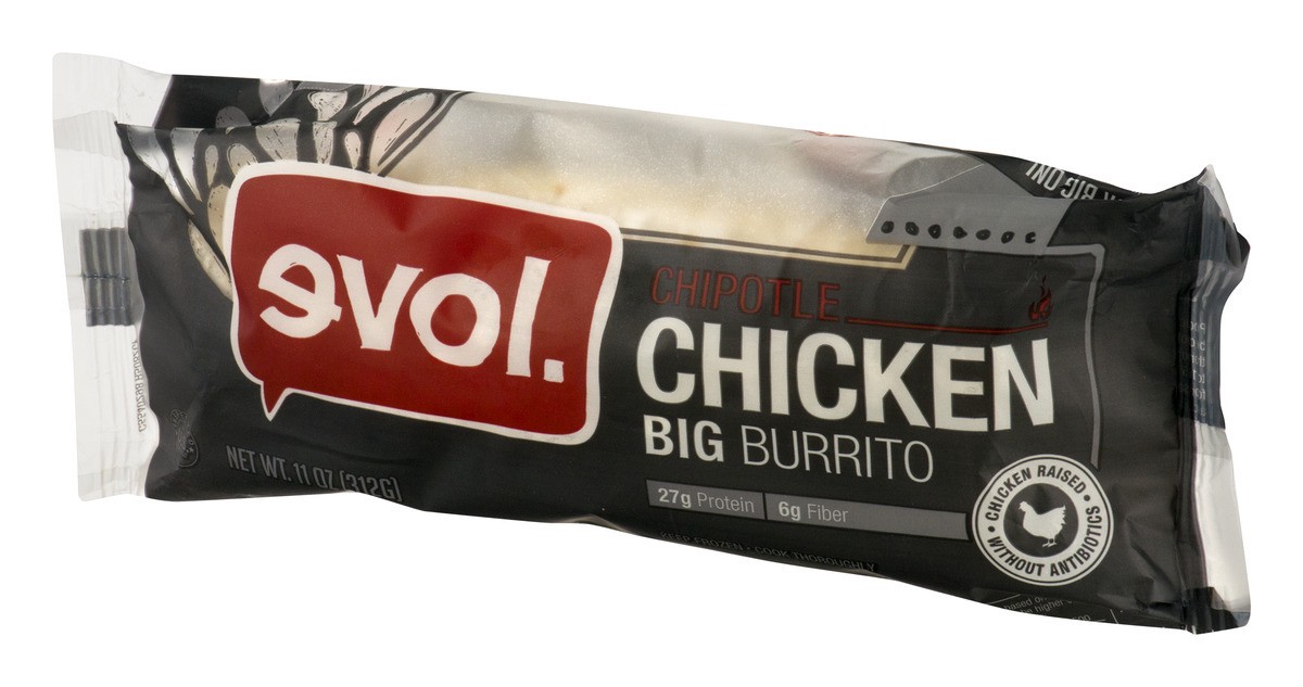 slide 4 of 9, Evol Burrito Chicken Chipotle Big - 11 Oz, 11 oz