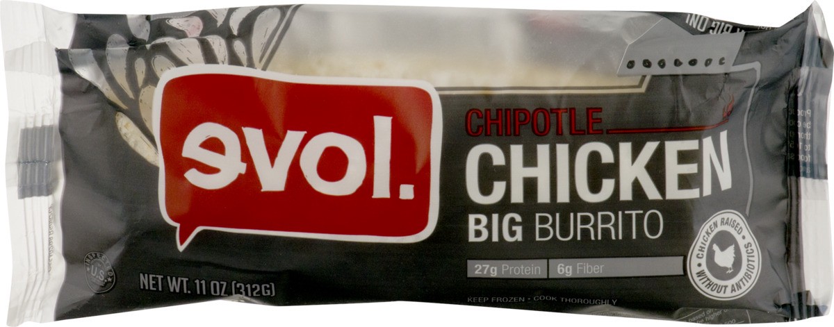 slide 8 of 9, Evol Burrito Chicken Chipotle Big - 11 Oz, 11 oz