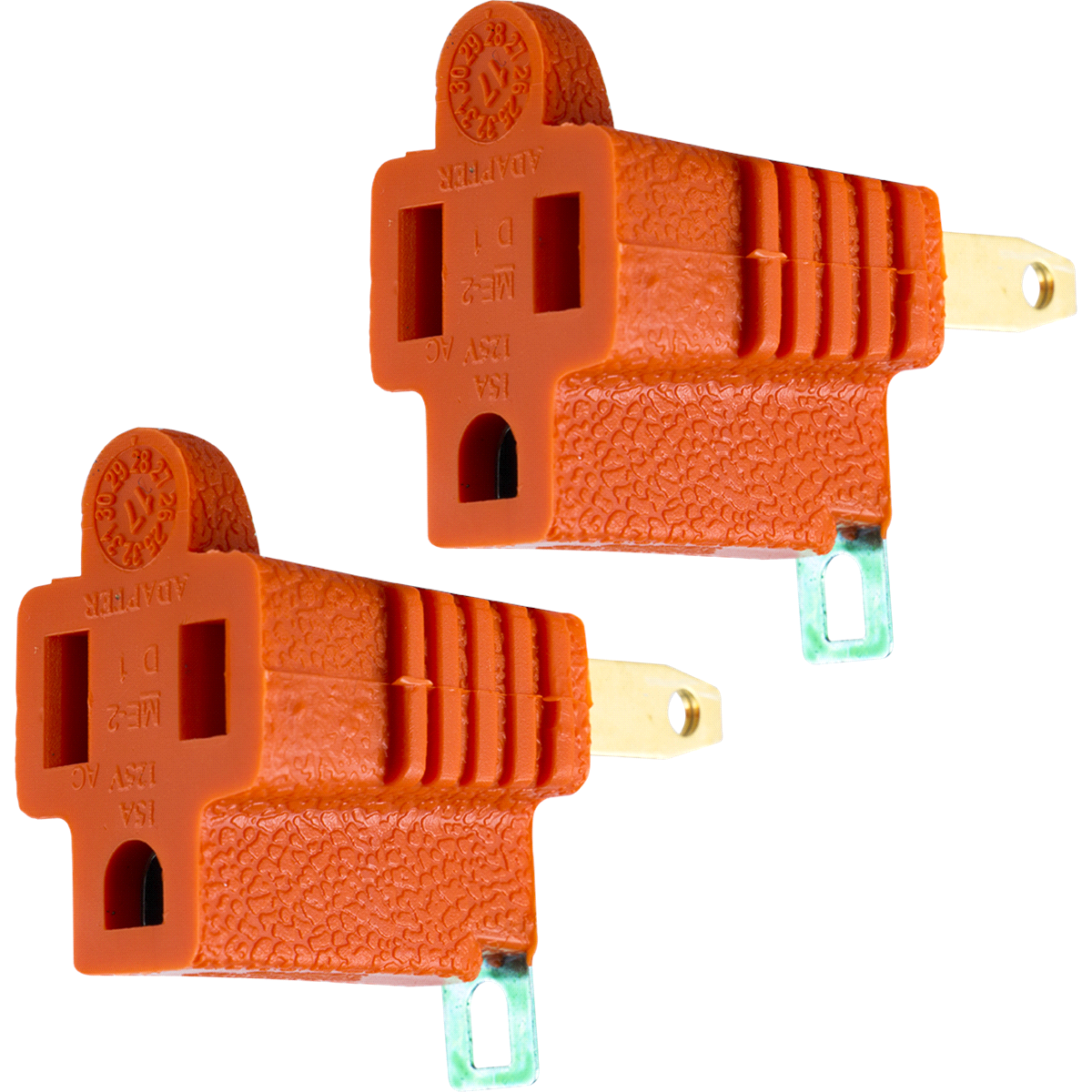 slide 2 of 2, GE Polarized Grounding Adapter Plug, Orange, 2 ct